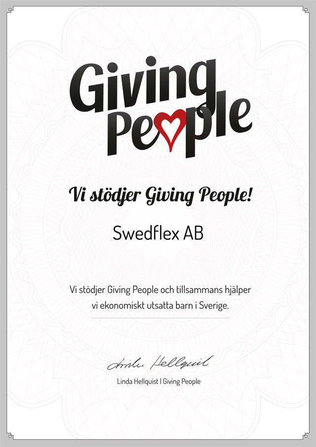 Giving People Tackcertifikat