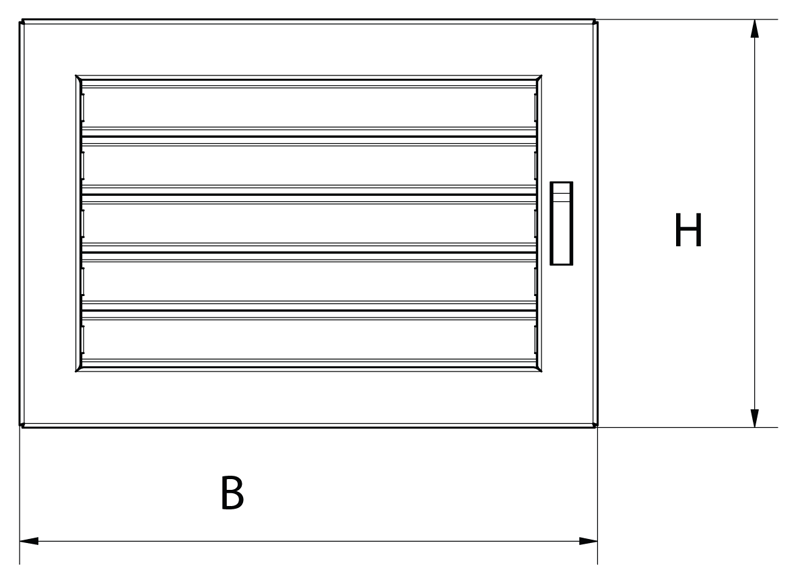 Ventilationsgaller, dimensioner