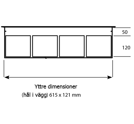 Ventilationsgaller slimline dimensioner 1